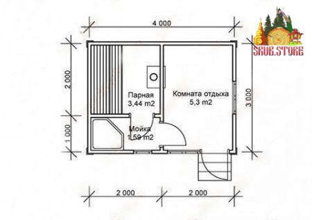 Сруб бани 3х4 м, 12 кв. м