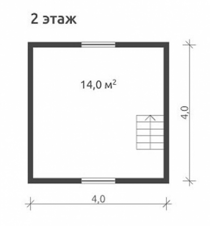 Баня из бруса 4x4 м (27,1 кв.м) с мансардой