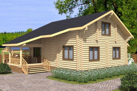 Сруб дома с мансардой, 12.6 на 9 м, 166 м2