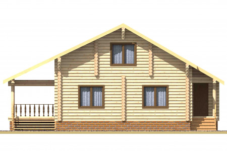 Сруб дома с мансардой, 12.6 на 9 м, 166 м2