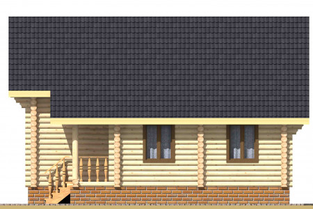 Сруб дома с мансардой, 12.6 на 9 м, 166 м2