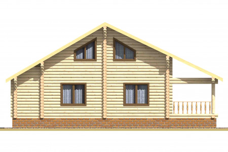 Сруб дома с мансардой, 12.6 на 9 м, 166 м2