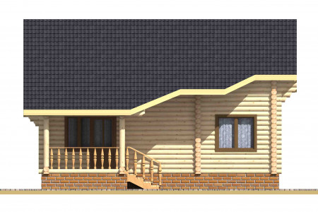 Сруб дома с мансардой, 12.6 на 9 м, 166 м2
