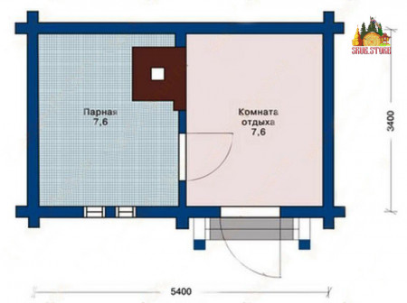 Сруб бани 3х5 м, 19 кв. м