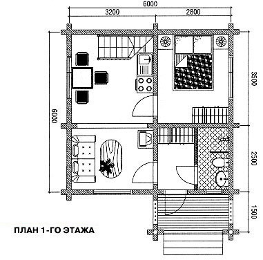 Сруб дома 76 м2