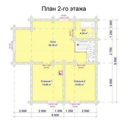 Дом с мансардой и террасой из бревна 9,5х9,5 м (180 кв.м)