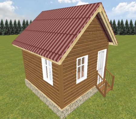 Баня для дачи из бруса 4x4 м (16 кв.м)