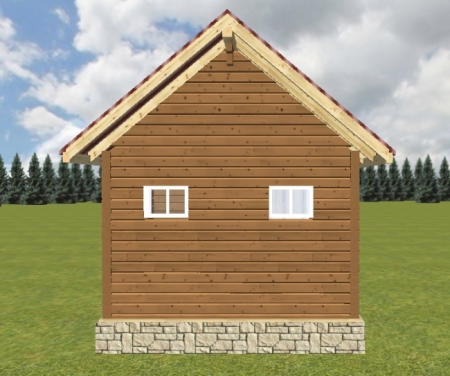 Баня для дачи из бруса 4x4 м (16 кв.м)