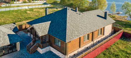 Одноэтажный загородный дом из клеёного бруса, 3 спальни, 238 м2