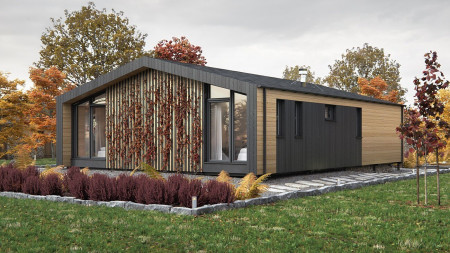 Одноэтажный барнхаус дом 110 м с террасой, 3 комнаты