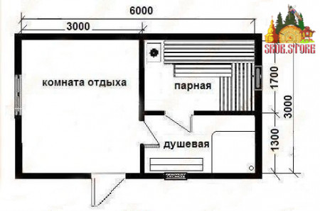 Сруб бани 3х6 м, 18 кв. м