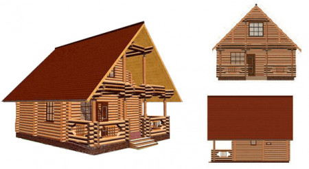 Сруб дома 77 м2