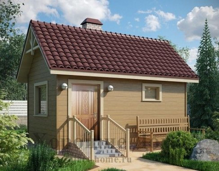 Баня эконом из двойного бруса, 5.7х3.3 м, 15 кв.м 