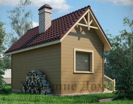 Баня эконом из двойного бруса, 5.7х3.3 м, 15 кв.м 