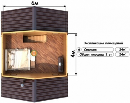 Баня из бруса 6x8 м (72 кв.м) с террасой