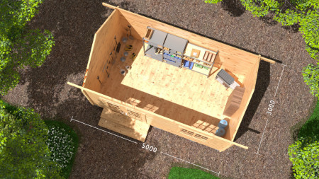 Хозблок из минибруса 5х3 м, для дачи