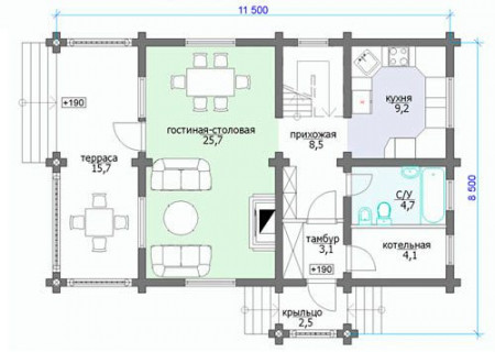 Сруб дома 178,2 м2