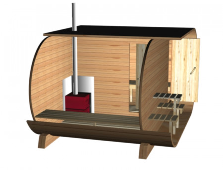 Маленькая овальная баня-бочка 4х2 м