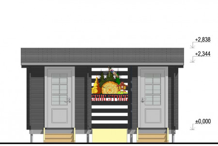 Хозблок из минибруса с дровником 2.6x5.6м, 13.4 м. кв