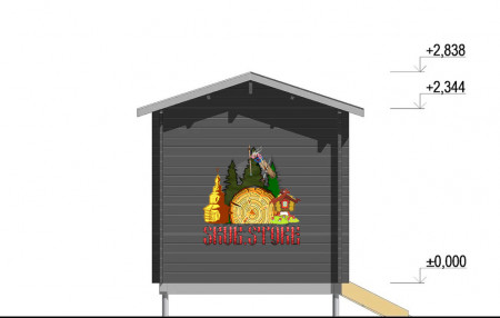 Хозблок из минибруса с дровником 2.6x5.6м, 13.4 м. кв