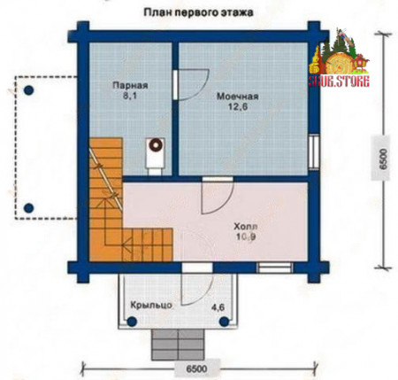 Сруб бани 6х6 м