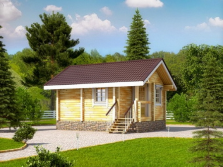 Баня из бруса 4x5,5 м (22 кв.м)