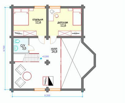 Сруб дома 182,8 м2