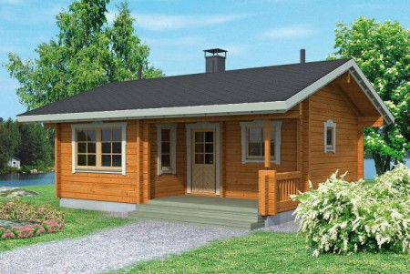 Баня эконом из двойного бруса, 6.5х5 м (22 кв.м) 