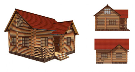 Сруб дома 83 м2