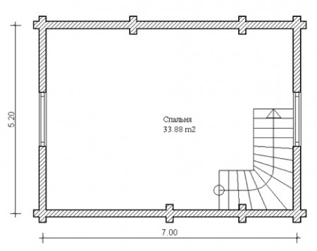 Сруб дома 83 м2
