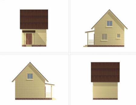 Баня из бруса 4x5 м (30,2 кв.м) с мансардой