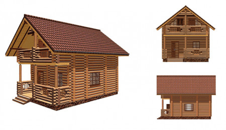 Сруб дома 84 м2