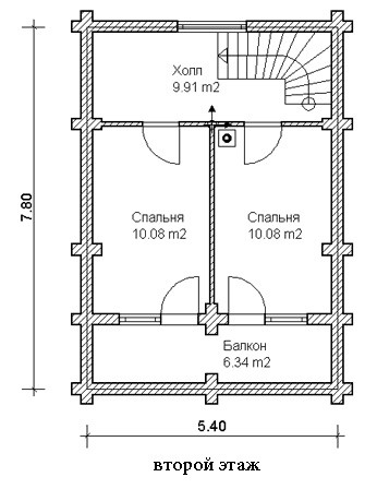 Сруб дома 84 м2