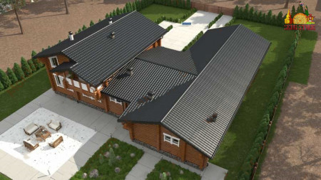 Сруб гостиницы 356,75 кв.м (4 номера)