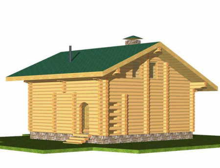 Баня из рубленного бревна (сосна) 62 кв.м