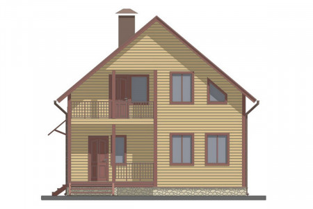 Дачный дом из профилированного бруса с мансардным этажом и котельной, 3 спальни, 99 м²