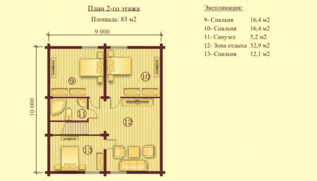 Сруб дома 195 м2