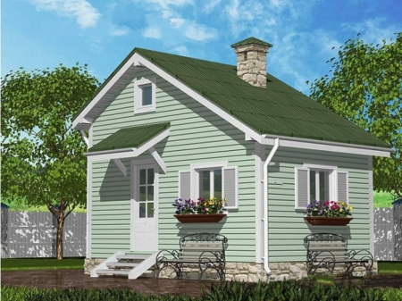 Баня из бруса 4x6 м (31,4 кв.м) с мансардой