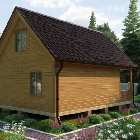 Баня из бруса 6x9 м (77,8 кв.м) с мансардой