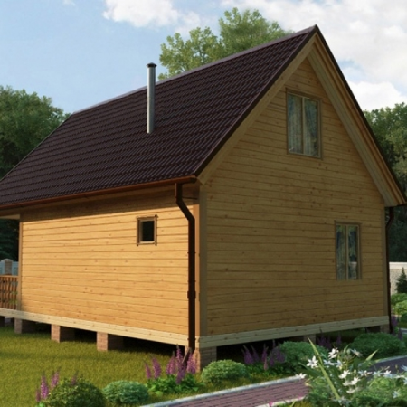 Баня из бруса 6x9 м (77,8 кв.м) с мансардой