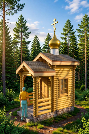 Часовня из минибруса с куполом d50 см