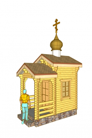 Часовня из минибруса с куполом d50 см