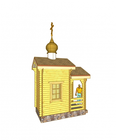 Часовня из минибруса с куполом d50 см