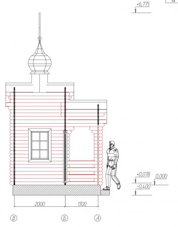 Часовня из минибруса с куполом d50 см