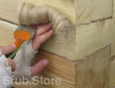 Конопатка домов из профилированного бруса "Эконом"