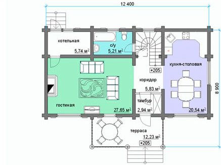 Сруб дома 200,8 м2