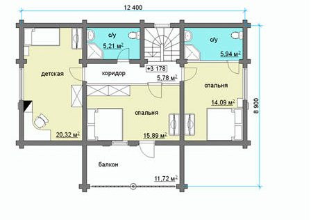 Сруб дома 200,8 м2