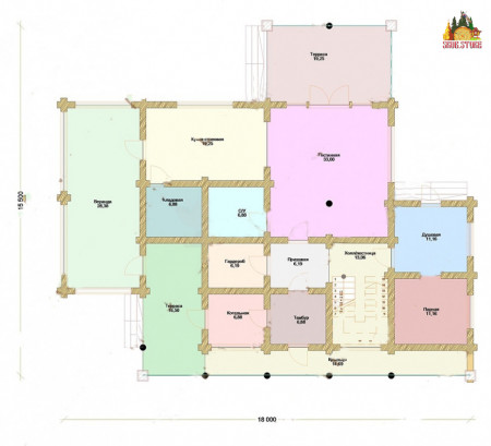 Сруб гостиницы 324 кв.м (4 номера)