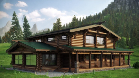 Сруб гостиницы 324 кв.м (4 номера)