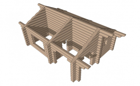 Баня из рубленного бревна (сосна) 57 кв.м